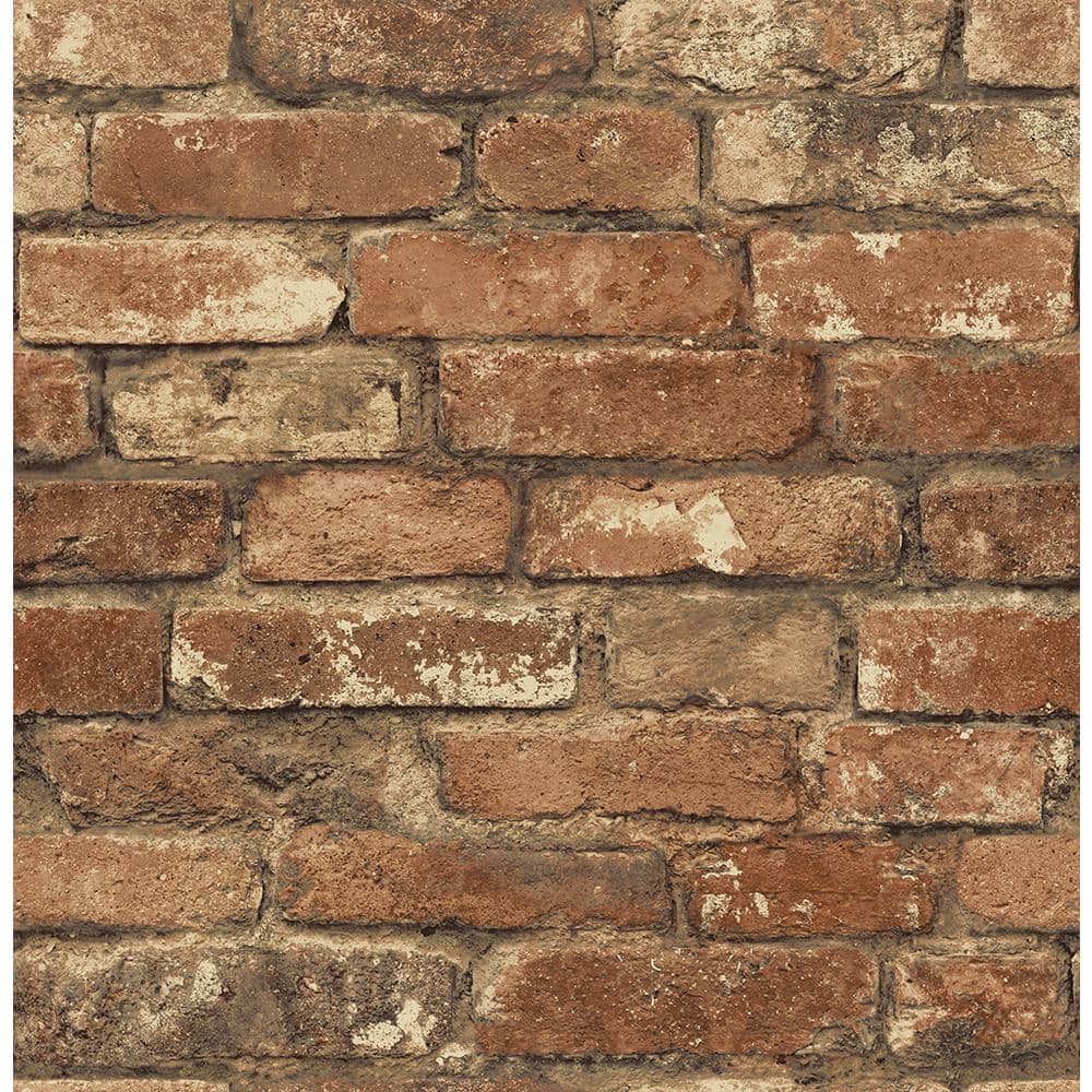 Chesapeake Brewster Davis Red Brick Wallpaper, 20.5-in by 33-ft Paper ...