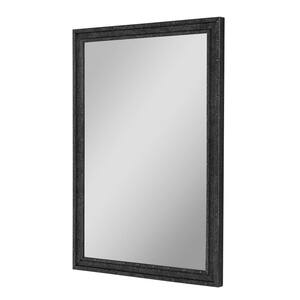 Foundry 19.5 in. x 29.5 in. Industrial Rectangle Framed Black Decorative Mirror
