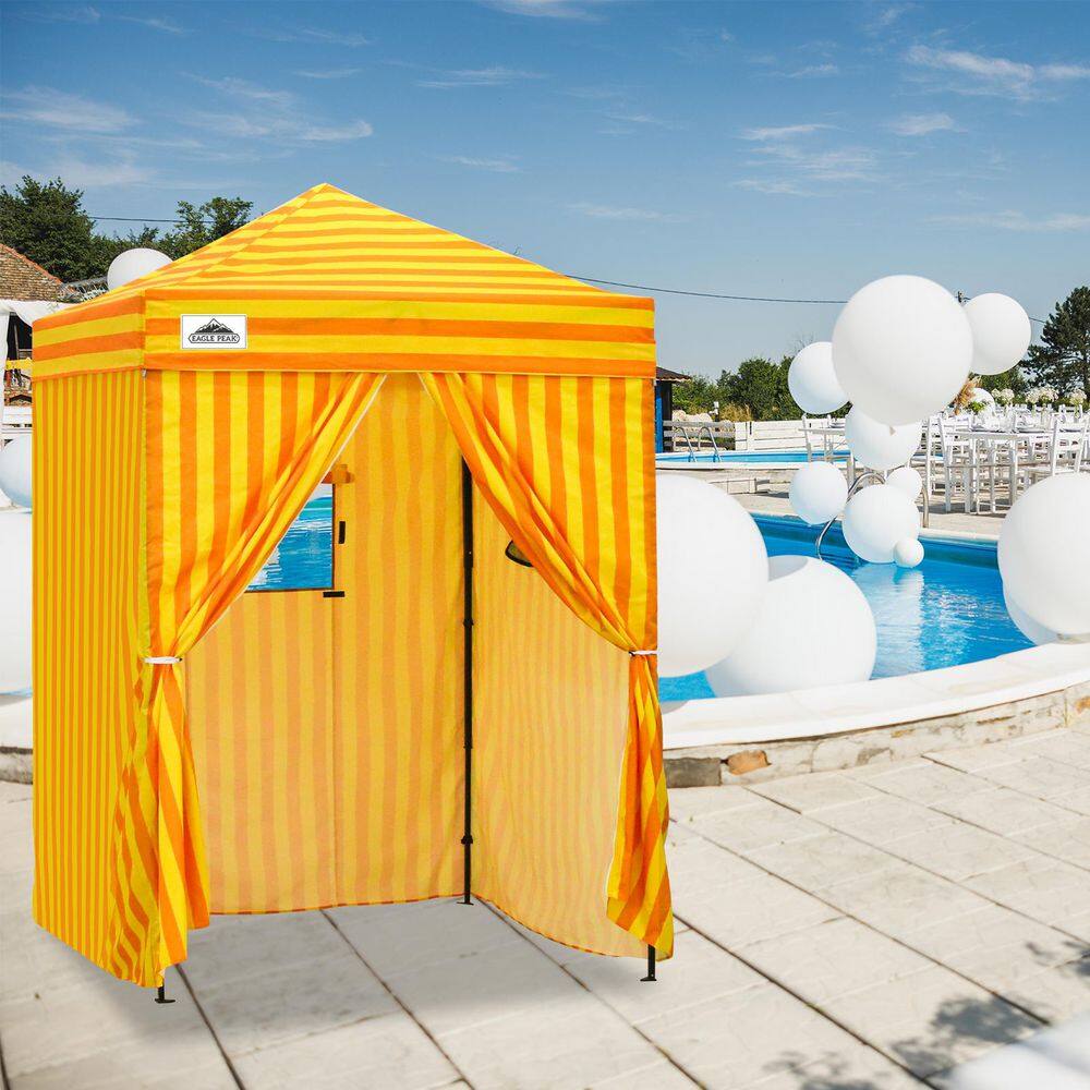 5 ft. x 5 ft. Pop Up Privacy Tent Foldable Outdoor Portable Dressing Changing Room Shelter, Yellow/Orange price history on PriceWatchPro