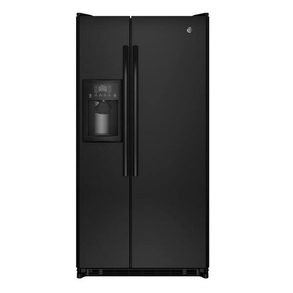 GE 33.5 in. W 21.8 cu. ft. Side by Side Refrigerator in Black