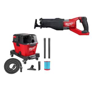 M18 FUEL 18V Lithium-Ion Brushless Cordless Super Sawzall Orbital Reciprocating Saw W/M18 FUEL 6 Gal. Wet/Dry Vac