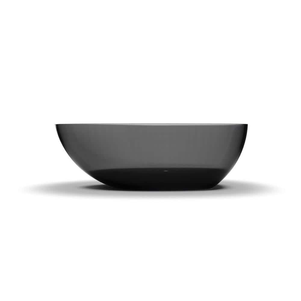 71 in. x 35 in. Soaking Bathtub with Center Drain in Black Ash