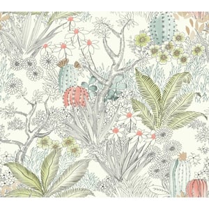 Flowering Desert Grey Floral Paper Pre-Pasted Strippable Wallpaper Roll (Covers 60.75 Sq. Ft.)