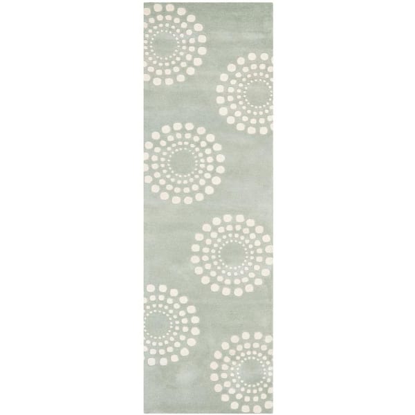 SAFAVIEH Soho Grey/Ivory 3 ft. x 8 ft. Geometric Runner Rug