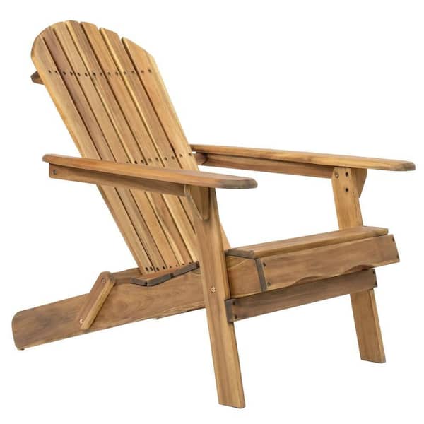 1-Person Natural Acacia Wood Adirondack Chair 25089UNx2 - The Home