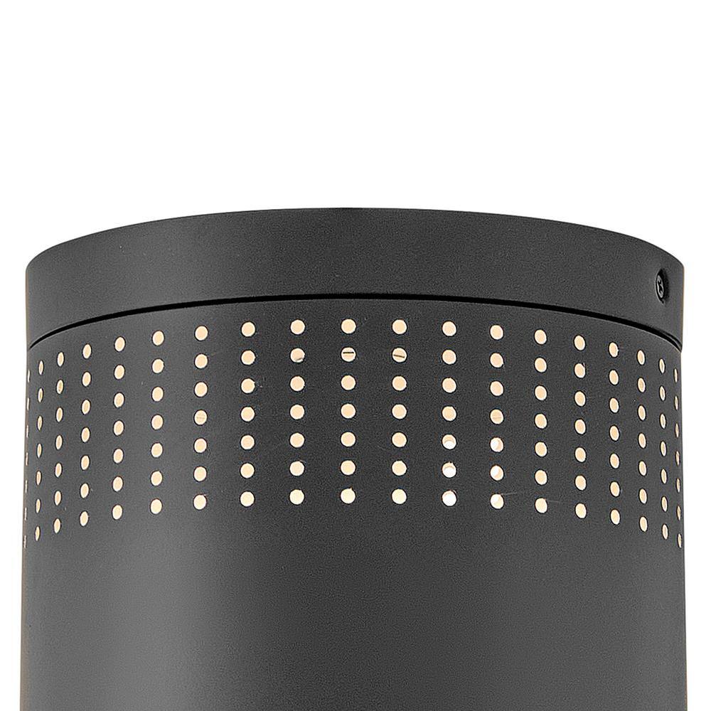 Casey 7.5 in Black Metal Drum LED Flush Mount Light