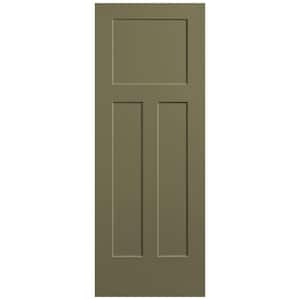 30 in. x 80 in. 3-Panel Winslow Single Bore Solid Core Truly Olive Molded Composite Interior Door Slab