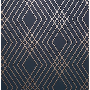 Shard Navy Trellis Navy Wallpaper Sample