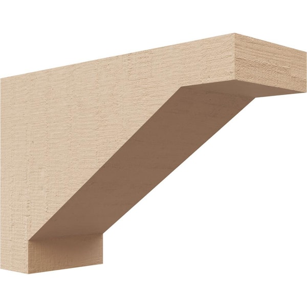 Ekena Millwork 2 in. x 4 in. x 6 in. Series 3 Classic Burlington Rough Cedar Woodgrain Timberthane Polyurethane Corbel, Primed Tan