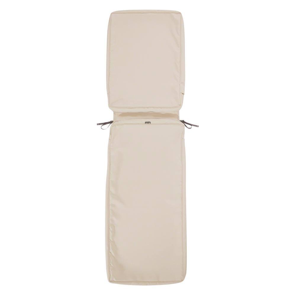 Antique Beige Water-Repellent Outdoor Chaise Lounge Cushion, 72 x 21
