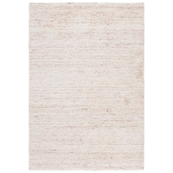 Casablanca Shag 9 ft. x 12 ft. Beige/Ivory Solid Color Gradient Area Rug