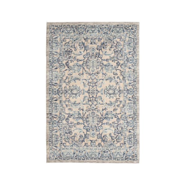 Laura Ashley Gray 3 ft. x 5 ft. Medallion Turkish Chenille Area