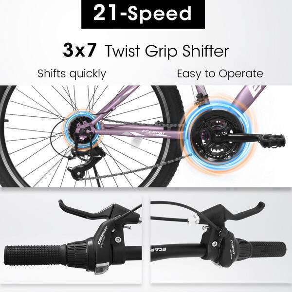 Purple 26 in. Mountain Bike, Carbon Steel Frame Mountain Bike