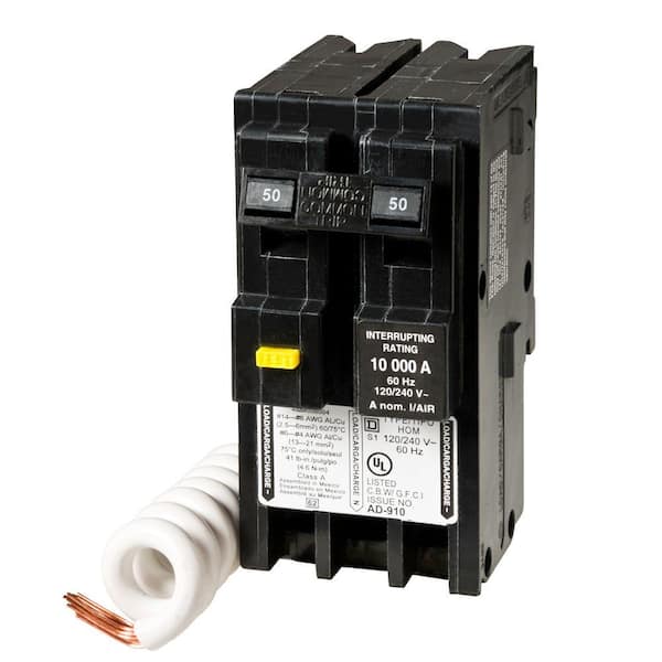 Square D - Homeline 50 Amp 2-Pole GFCI Circuit Breaker