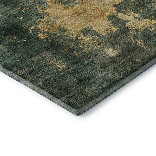 Mayfield Premium Machine Washable Abstract AMF1072 Fern 3 ft. x 5 ft. Area Rug