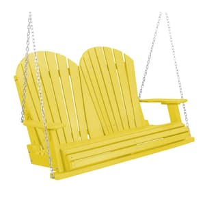 Heritage 2-Person Lemon Yellow Plastic Porch Swing
