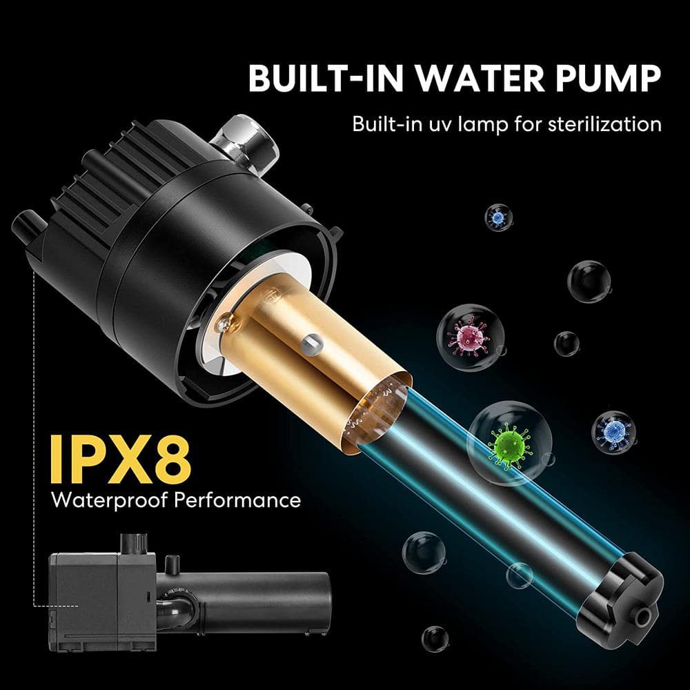 Black Rectangular Submersible Pond Filter Pump with UV Sterilizer