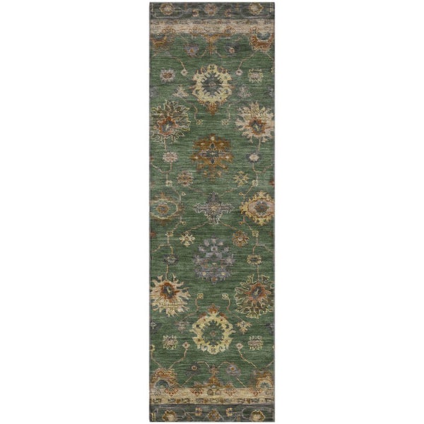 Mayfield Premium Machine Washable Abstract AMF2045 Fern 2 ft. x 7 ft. Runner Rug