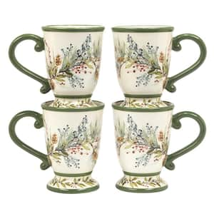 18 oz. Multi-Colored Ceramic Winters Forest Mugs (Set of 4)