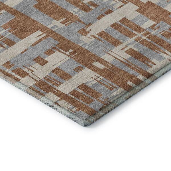 Mayfield Premium Machine Washable Abstract AMF1849 Paprika 2 ft. 3 in. x 7 ft. 6 in. Runner Rug