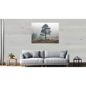 1/8 in. x 1/3 ft. x 4 ft. Gray Pine Peel and Stick Silver Wood Decorative Wall Paneling 12-Pack (10 sq. ft./Box)