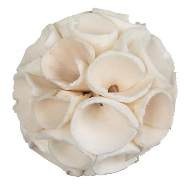 2.4 in. White Preserved Sola Crape Ball, 50 Per Pack