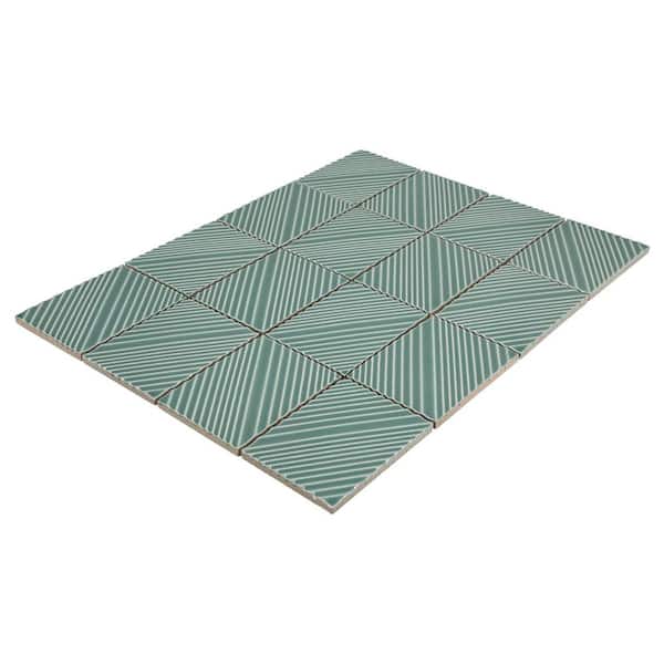 Daltile Revalia Remix Sage Green 12 in. x 16 in. Glossy Ceramic