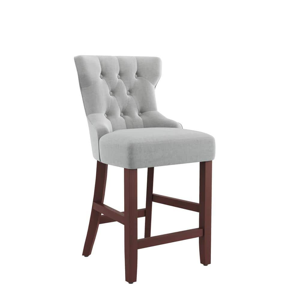 Dorel Living Vienna Gray Velvet 24 In Counter Stool Set Of 2   Gray Velvet Dorel Living Bar Stools De79470 64 1000 