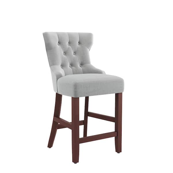 Dorel Living Vienna Gray Velvet 24 in. Counter Stool ( Set of 2)