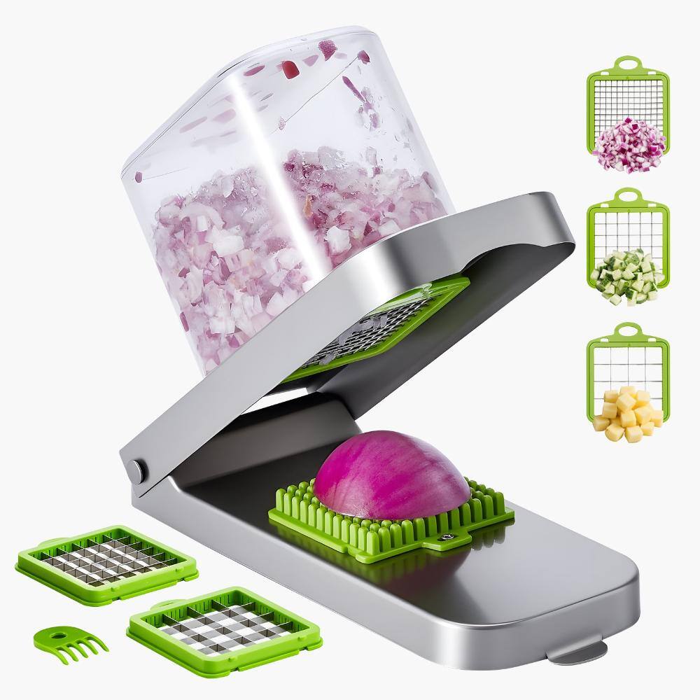 Vegetable Chopper with 3 Stainless Steel Blades, Onion Slicer and Salad Dicer with Container price history on PriceWatchPro