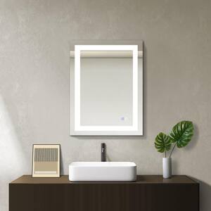 28 in. W x 36 in. H Large Rectangular Frameless Anti-Fog LED Light Wall Bathroom Vanity Mirror Front Light in Aluminium