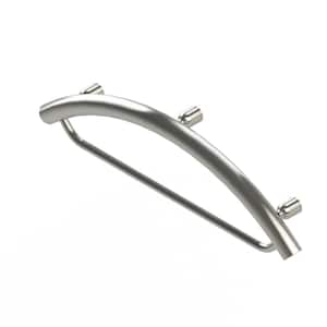 16 in. Concealed Screw Grab Bar And Towel Bar, 2-in-1 Designer Grab Bar ADA Compliant in Brushed Stainless