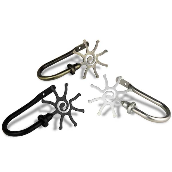 Sole Antique Brass Steel Hook Curtain Holdback (Set of 2)