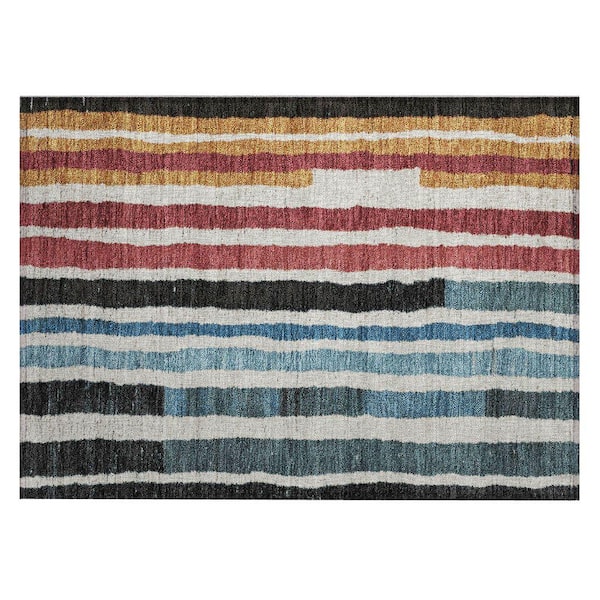 Chantille Machine Washable Indoor/Outdoor Abstract ACN1961 Black 2 ft. x 3 ft. Accent Rug