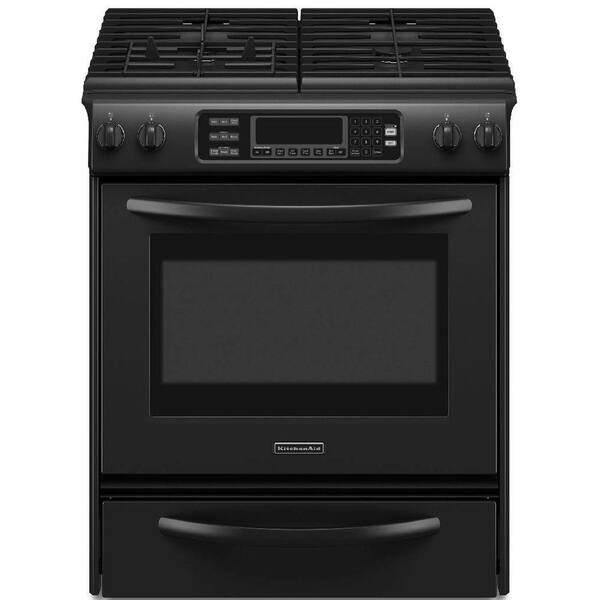 KitchenAid Architect Series II 4.1 cu. ft. Slide-In Gas Range with Self-Cleaning Convection Oven in Black
