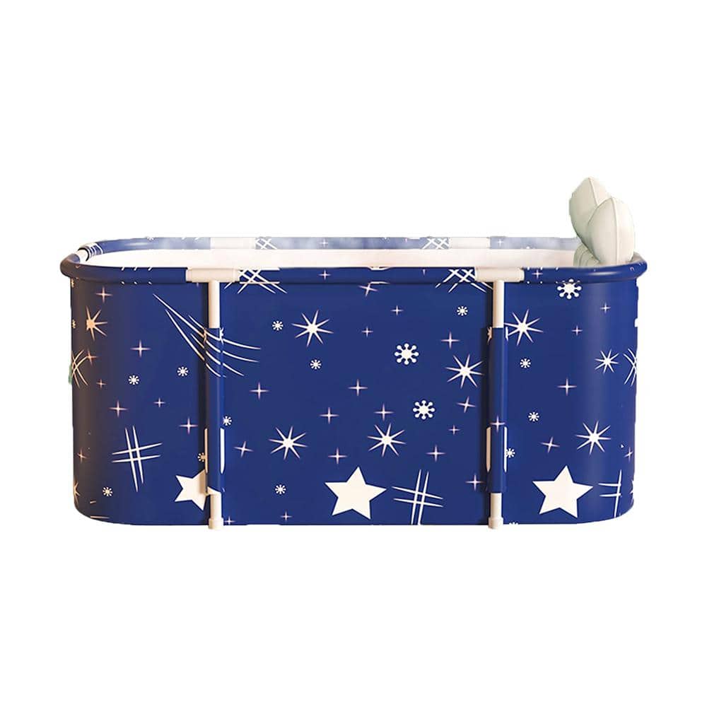 Extra Large 47.2 in. x 21.7 in. Portable Plastic Soaking Bathtub with Right Drain in Starry Sky Blue price history on PriceWatchPro
