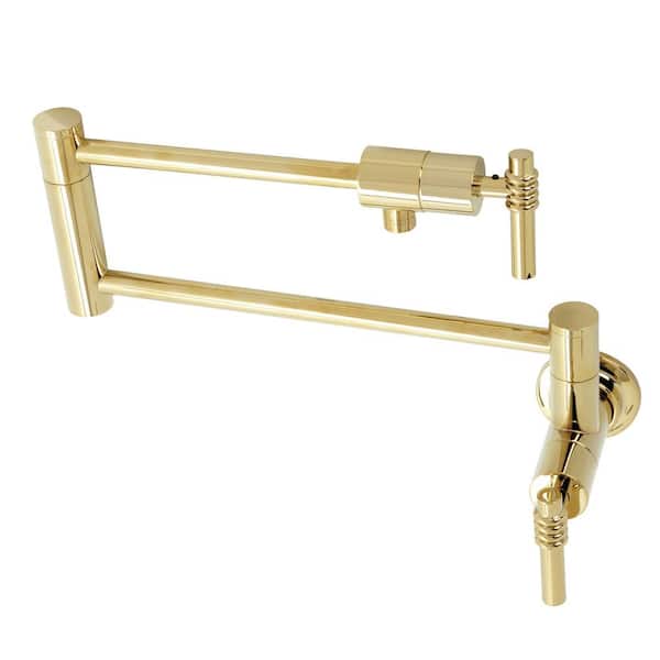 Kingston Brass Milano Wall Mount Pot Filler in Polished Brass