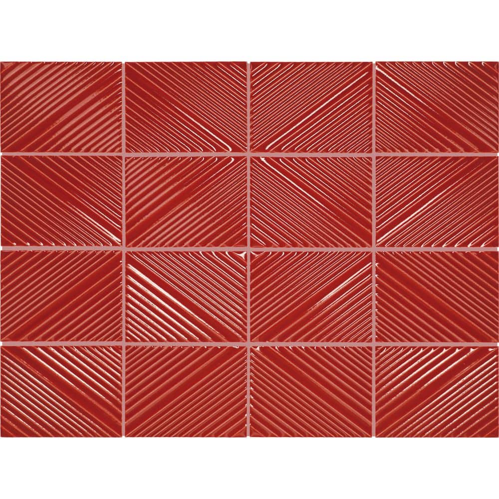 Revalia Remix Red 12 in. x 16 in. Glossy Ceramic Structural Mosaic Wall Tile (10.4 sq. ft. /Case) price history on PriceWatchPro
