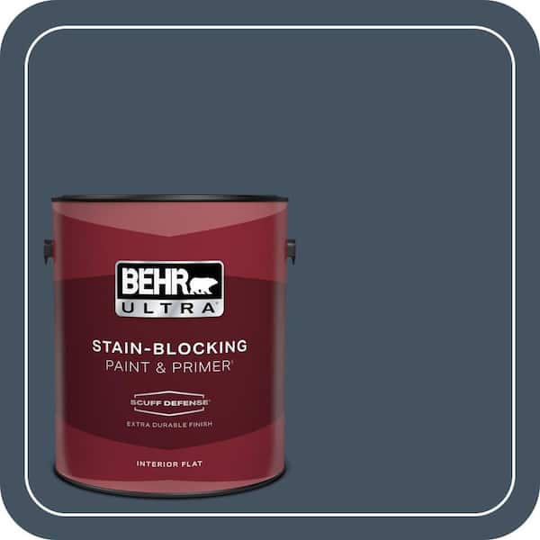 BEHR ULTRA 1 gal. #ECC-30-3 Night Tide Extra Durable Flat Interior Paint & Primer