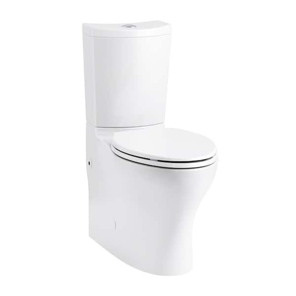 KOHLER Persuade Curv 2-Piece 1.0/1.6 GPF Dual Flush Elongated Toilet in White