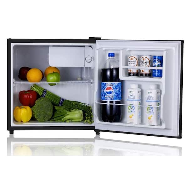 Honeywell Compact Refrigerator 1.6 Cu Ft Mini Fridge with Freezer,  Stainless Steel - H16MRS