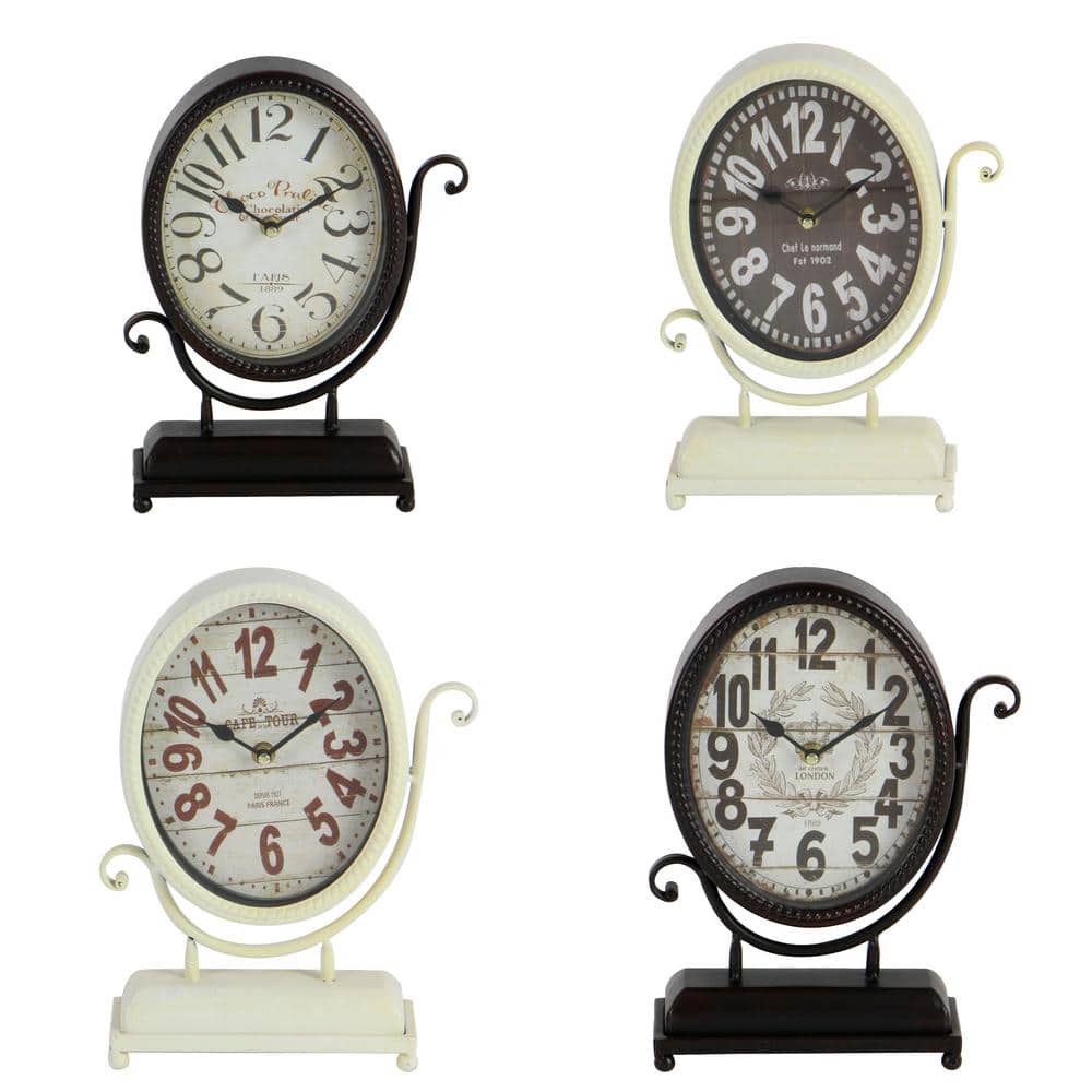 DecMode 12  Black Metal Scroll Clock  Set of 4