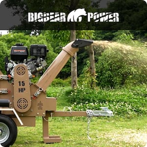 BigBear Power Tornadic 5 in. 15 HP Gas Powered Commercial Chipper Shredder, Self Feeding, Tow Package, Electric Start