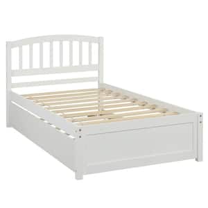 Ojai White Twin Size Platform Bed with Trundle
