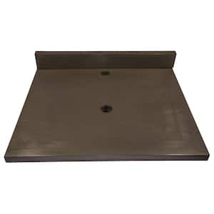 25 in. x 22 in. Concrete Vanity Top with Backsplash in Charcoal
