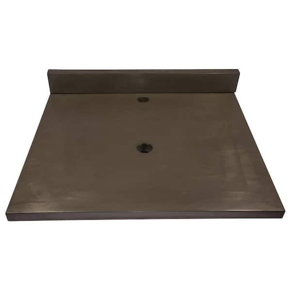 Eden Bath 25 in. x 22 in. Concrete Vanity Top with Backsplash in Charcoal