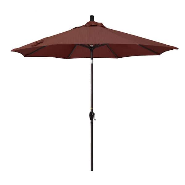 California Umbrella 9 ft. Aluminum Push Tilt Patio Umbrella in Terrace Adobe Olefin