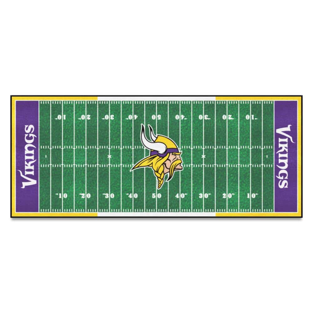 FANMATS Minnesota Vikings 3 ft. x 6 ft. Football Field Runner Rug