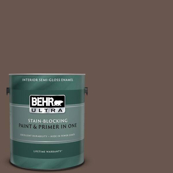 BEHR ULTRA 1 gal. #UL170-23 Aging Barrel Semi-Gloss Enamel Interior Paint and Primer in One