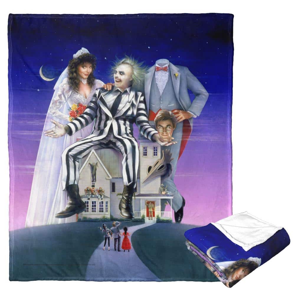 THE NORTHWEST GROUP Beetlejuice Silk Touch Multi-Colored Throw Blanket Vintage Beetlejuice